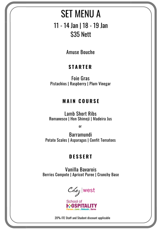 Chez West_French Gastromomic Cuisine Menu A_2022 Chez West_French Gastromomic Cuisine Menu A_2022